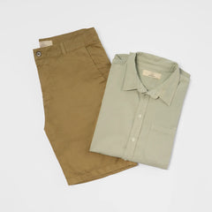 Mix 2 Pack Bundle - Men's Organic Pima Cotton Classic Shirt & Chino Shorts