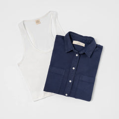 Mix 2 Pack Bundle - Women's Organic Pima Cotton Classic Shirt Heavyweight & Short Tank