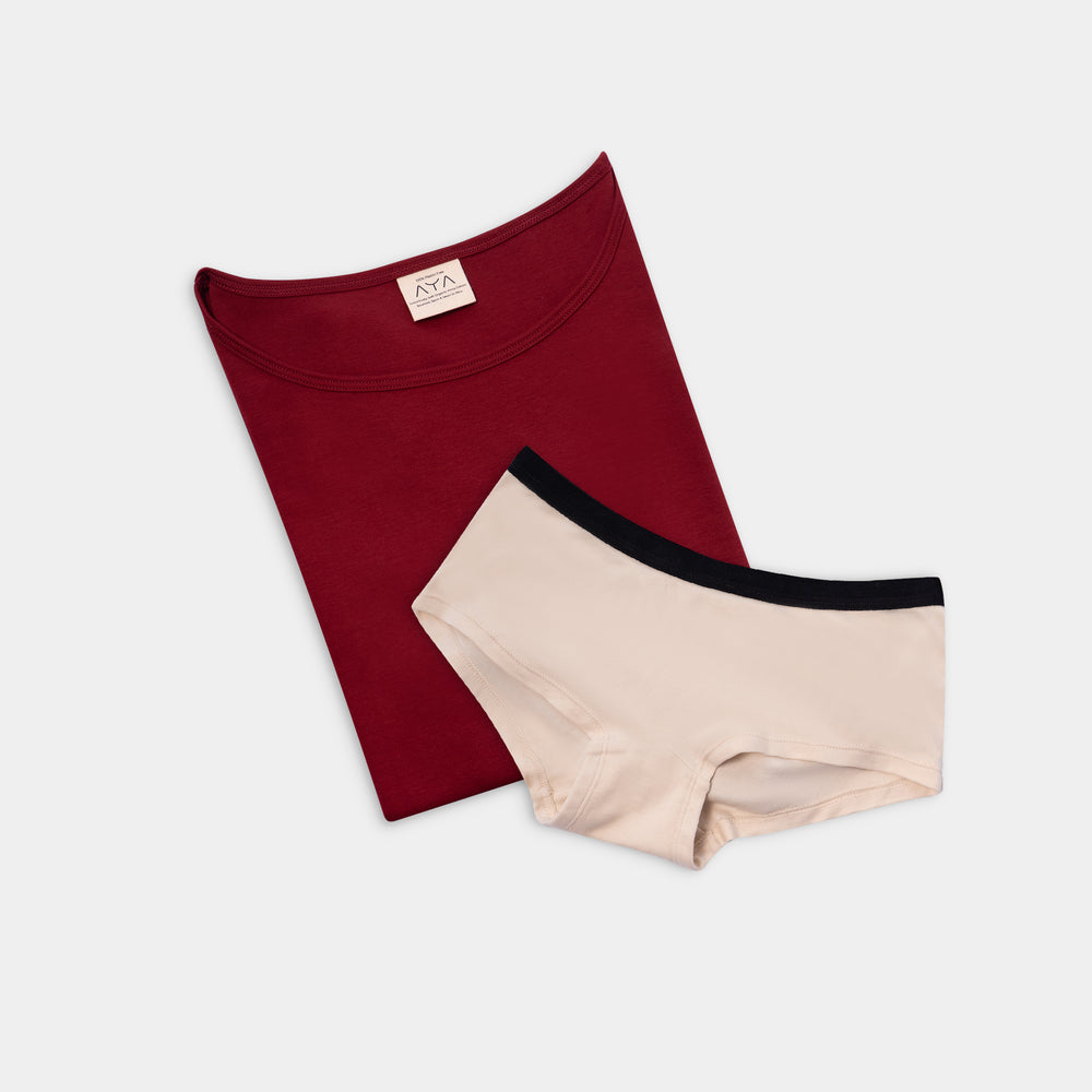 Mix 2 Pack - Women's Organic Pima Cotton T-Shirt & Panties
