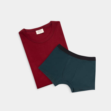 Mix 2 Pack - Men's Organic Pima Cotton T-Shirt & Boxer Briefs cover 1