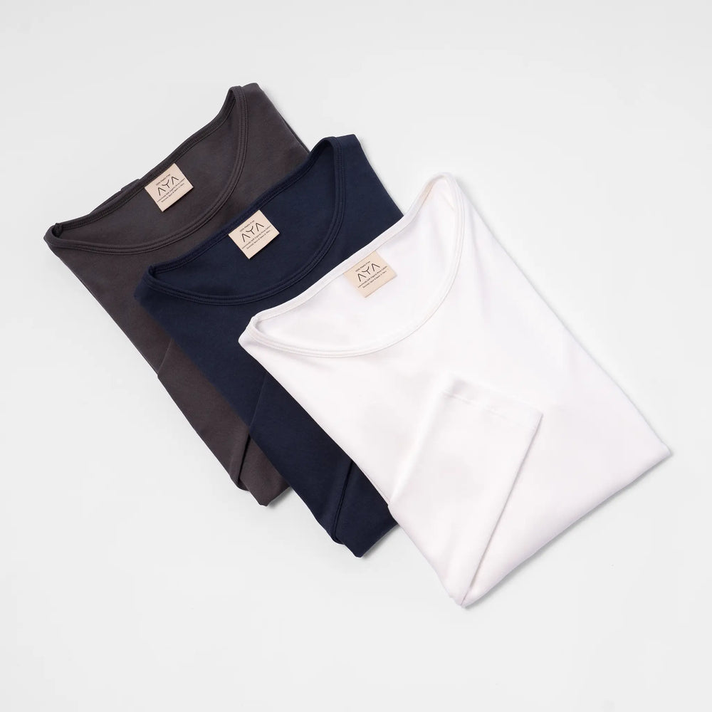 3 Pack Bundle - Women's Organic Pima Cotton Long Sleeve Shirt