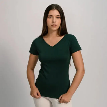 3 Pack Bundle - Women's Organic Pima Cotton V-Neck T-Shirt cover 4