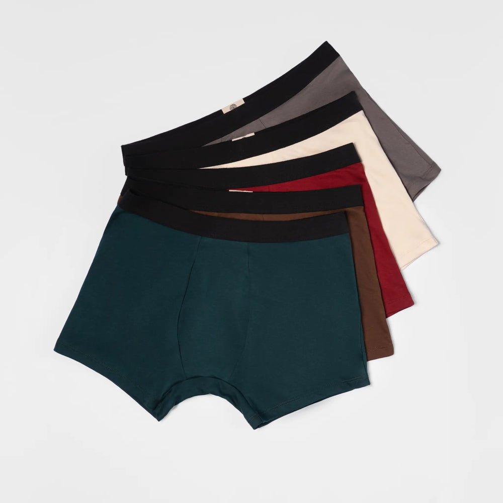 5 Pack Bundle - Men's Organic Pima Cotton Boxer Briefs