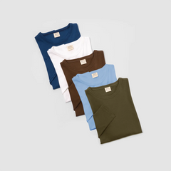 5 Pack Bundle - Men's Organic Pima Cotton Long Sleeve Shirt
