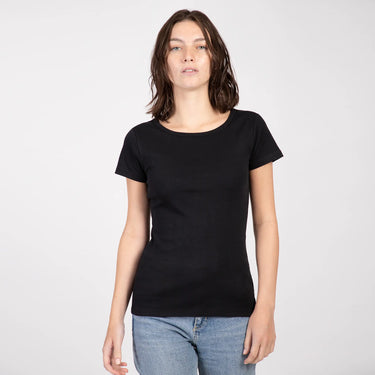 softest, organic pima cotton tee color black