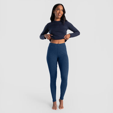 Women's Alpaca Travel Leggings color Natural Blue