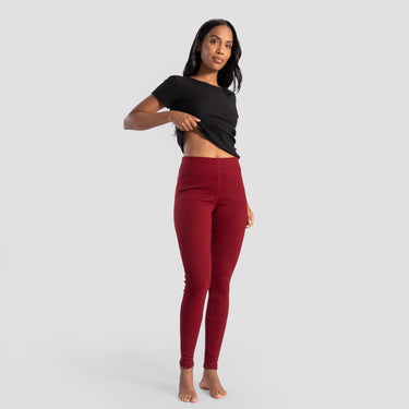 Women's Alpaca Travel Leggings color Maroon