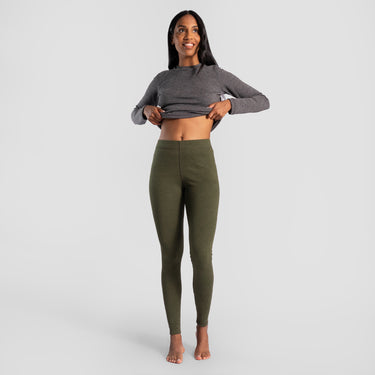 Women's Alpaca Travel Leggings color Green