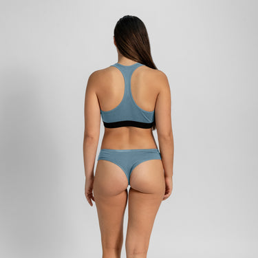 Women's Organic Pima Cotton Thongs color Natural BabyBlue