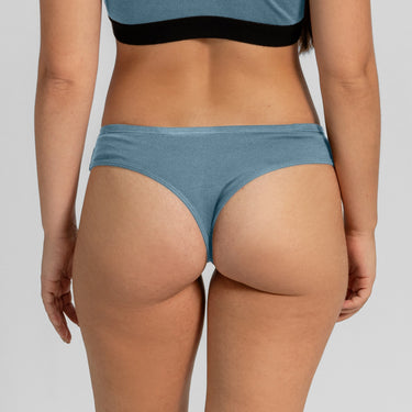 Women's Organic Pima Cotton Thongs color Natural BabyBlue