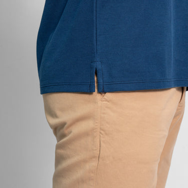 Men's Organic Pima Cotton Polo Shirt color Natural Blue