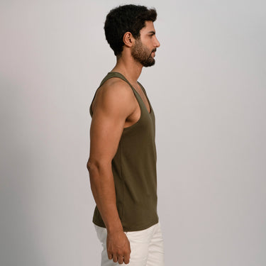 Men's Organic Pima Cotton Tank Top color Green