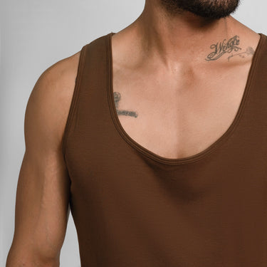 Men's Organic Pima Cotton Tank Top color Brown