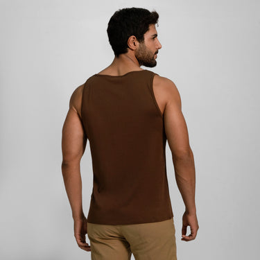 Men's Organic Pima Cotton Tank Top color Brown