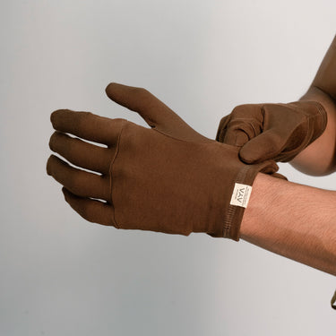 Unisex Organic Pima Cotton Gloves color Brown