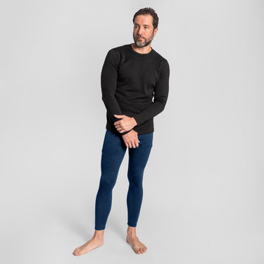 Men's Alpaca Travel Leggings color Natural Blue