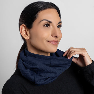 Alpaca Wool Neck Warmer color Navy Blue