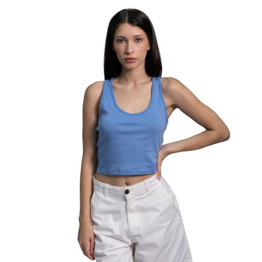 Women's Organic Pima Cotton Short Tank color sky blue