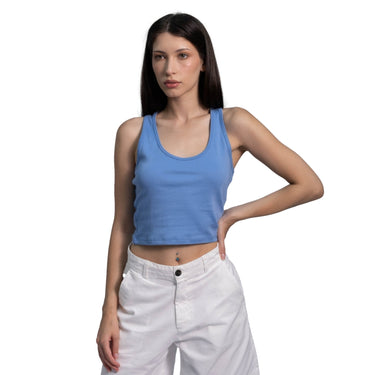 Women's Organic Pima Cotton Short Tank color sky blue
