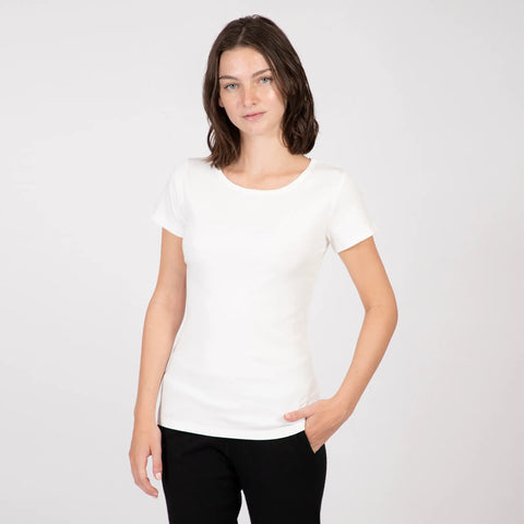 Women's Organic Pima Crew Neck Tee- Relaxed Fit