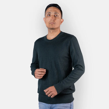 men resistance alpaca wool turtleneck sweater color dark green