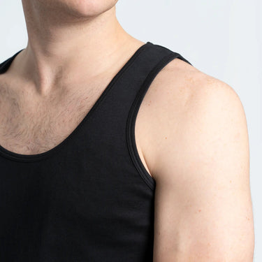 Men's Organic Pima Cotton Tank Top color black