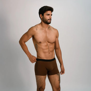 Men's Organic Pima Cotton Boxer Briefs color Brown