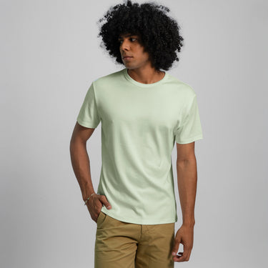 mens all natural crew neck color Light Mint
