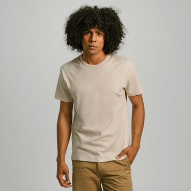 mens all natural crew neck color sand