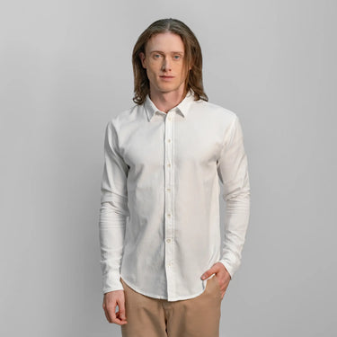 mens all natural lightweight oxford button up shirt color white