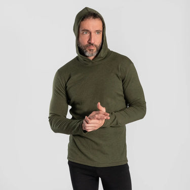 mens all natural pullover hoodie lightweight color green