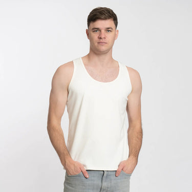 Men's Organic Pima Cotton Tank Top color natural white
