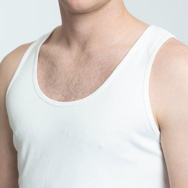 Men's Organic Pima Cotton Tank Top color white
