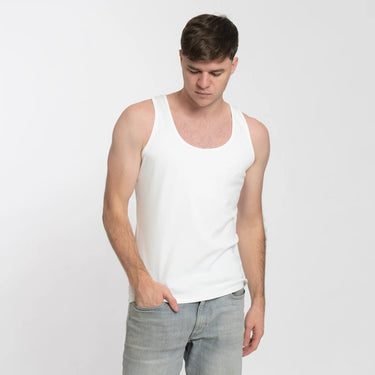 Men's Organic Pima Cotton Tank Top color white