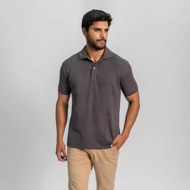 mens breathable lacoste pique polo shirt color natural gray