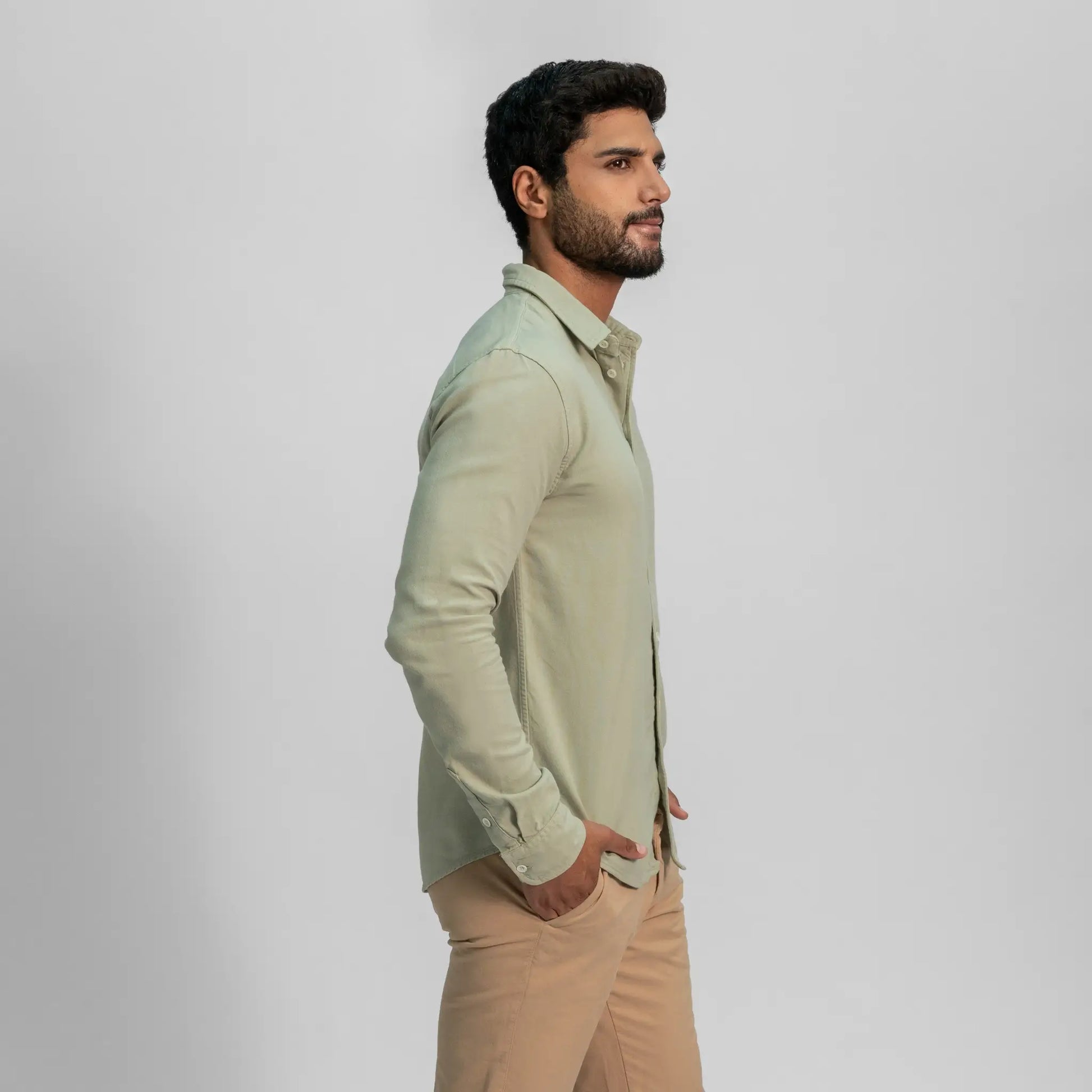 mens breathable lightweight oxford button up shirt color celadon tint