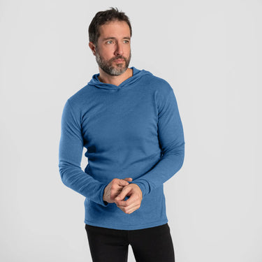 mens breathable pullover hoodie lightweight color baby blue