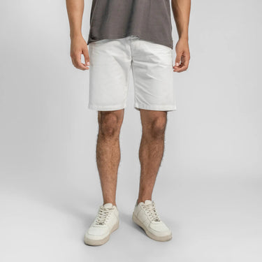 mens breathable slim fit drill shorts color white
