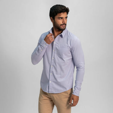 mens breathable twill buttonup chest pocket shirt color thistle