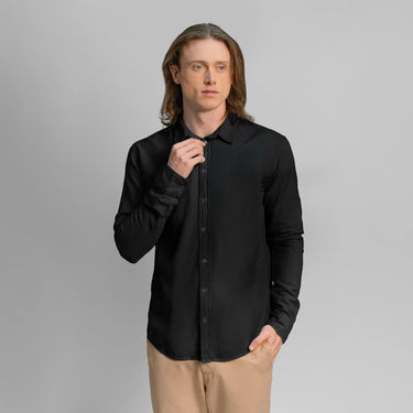 mens comfortable fit lightweight oxford button up shirt color black