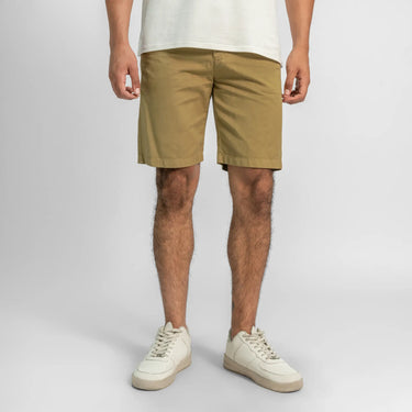 mens comfortable fit slim fit drill shorts color light olive
