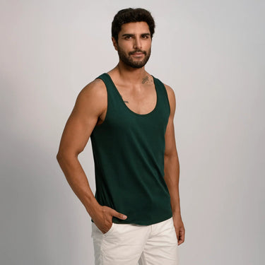 Men's Organic Pima Cotton Tank Top color dark teal