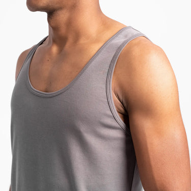Men's Organic Pima Cotton Tank Top color natural gray