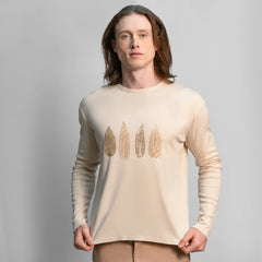 Men's Eco Print Pima Cotton Long Sleeve T-Shirt