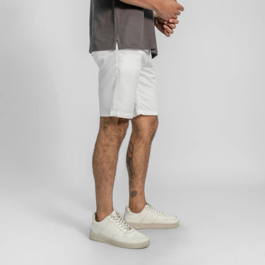 mens eco friendly slim fit drill shorts color white