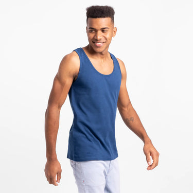 Men's Organic Pima Cotton Tank Top color natural blue