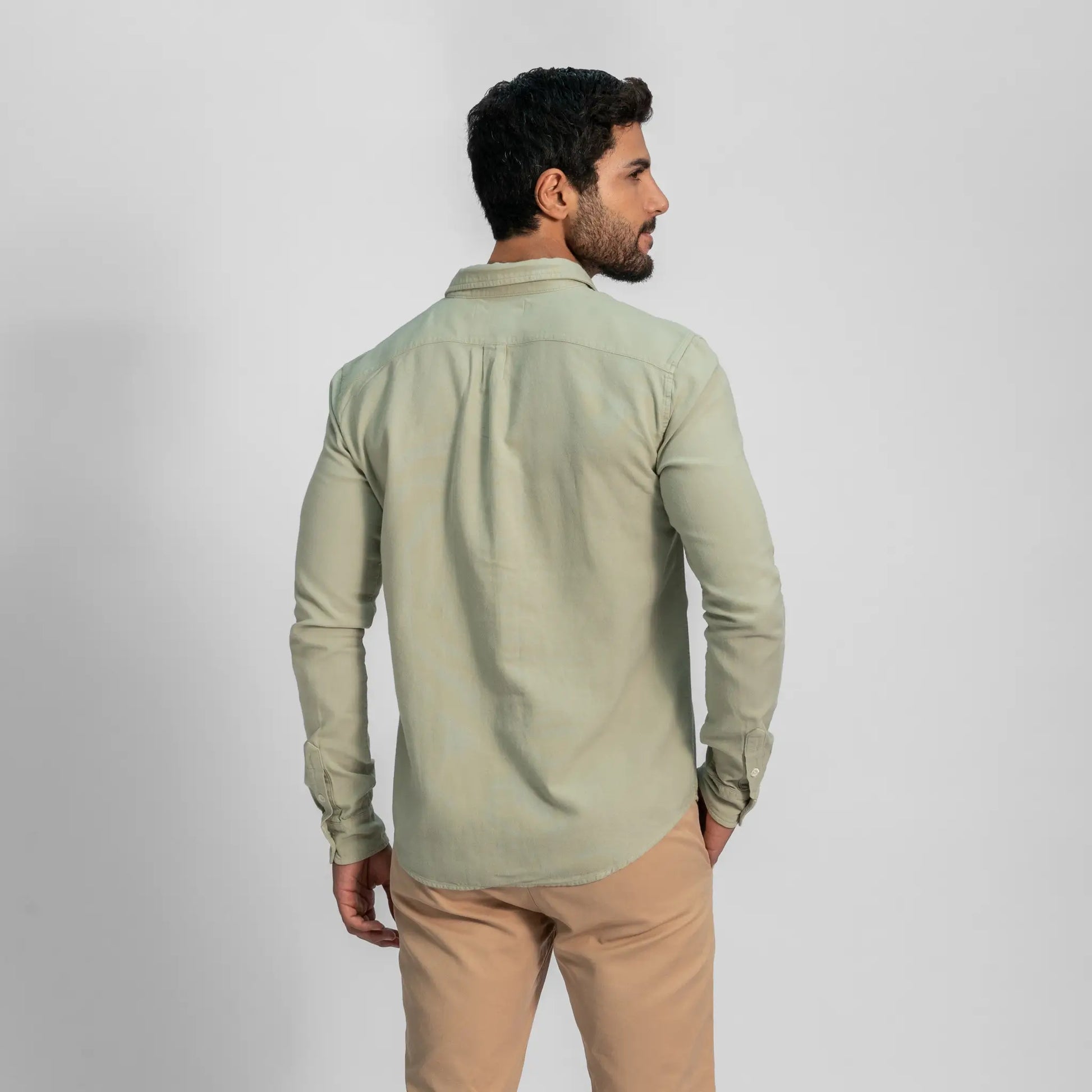 mens functional lightweight oxford button up shirt color celadon tint