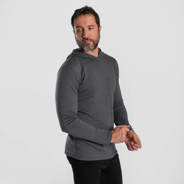 mens functional pullover hoodie lightweight color gray