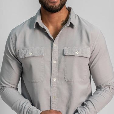 mens high performance oxford double chest pocket shirt color alloy