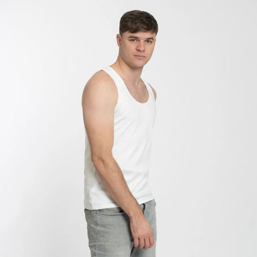 Men's Organic Pima Cotton Tank Top color white